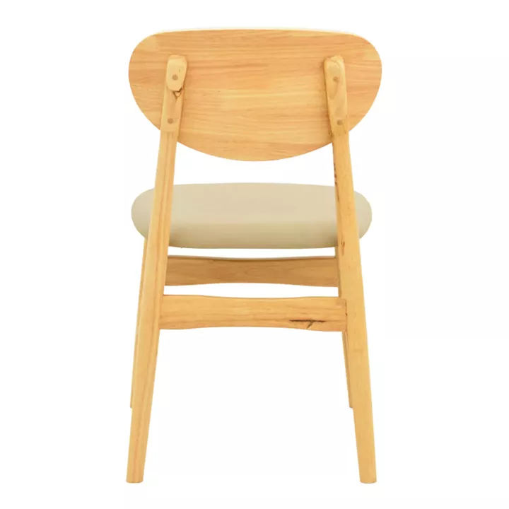 Καρέκλα Cardith pakoworld rubberwood-plywood σε φυσική απόχρωση-pu μπεζ 48x51x78εκ