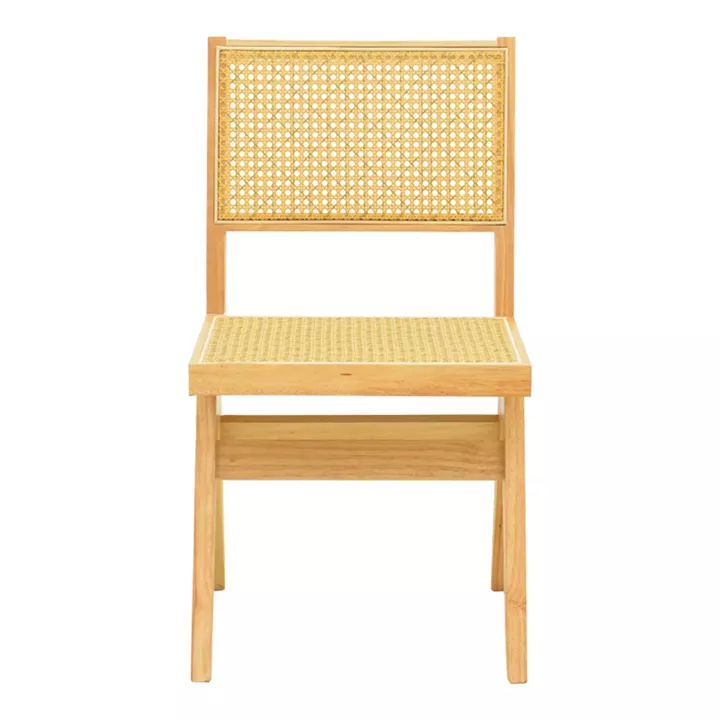 Καρέκλα Winslow pakoworld rubberwood-rattan σε φυσική απόχρωση 46x58x80εκ