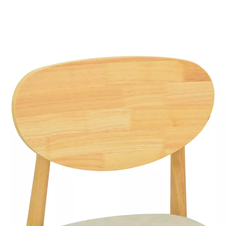 Καρέκλα Cardith pakoworld rubberwood-plywood σε φυσική απόχρωση-ύφασμα γκρι-μπεζ 48x51x78εκ