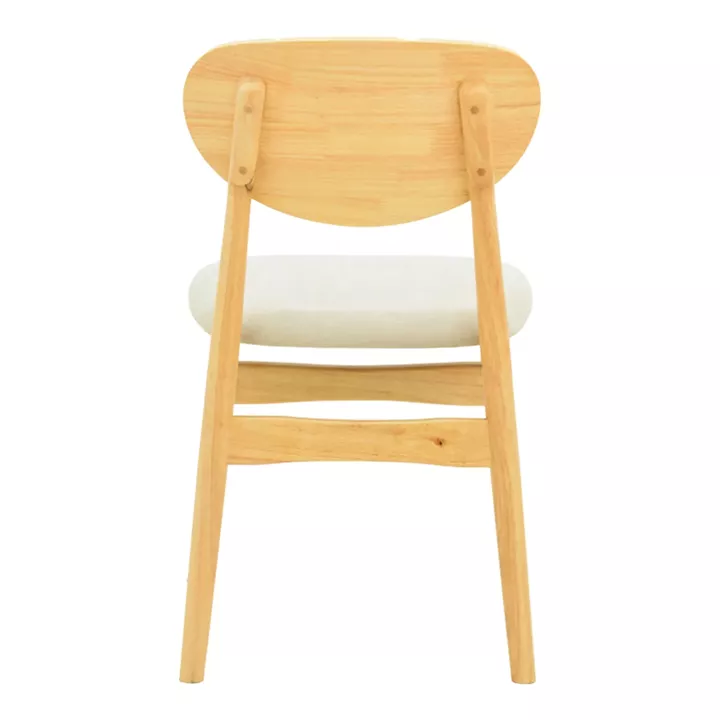 Καρέκλα Cardith pakoworld rubberwood-plywood σε φυσική απόχρωση-ύφασμα γκρι-μπεζ 48x51x78εκ