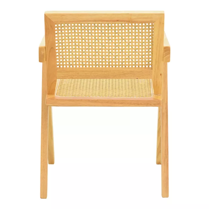 Πολυθρόνα Winslow pakoworld rubberwood-rattan σε φυσική απόχρωση 51x54x80εκ