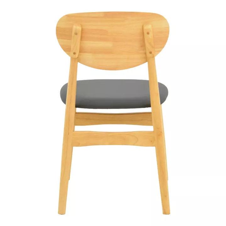 Καρέκλα Cardith pakoworld rubberwood-plywood σε φυσική απόχρωση-pu μαύρο 48x51x78εκ