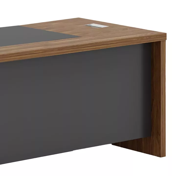 Professional reversible corner office desk Oscar pakoworld walnut-charcoal 200x188,6x76cm