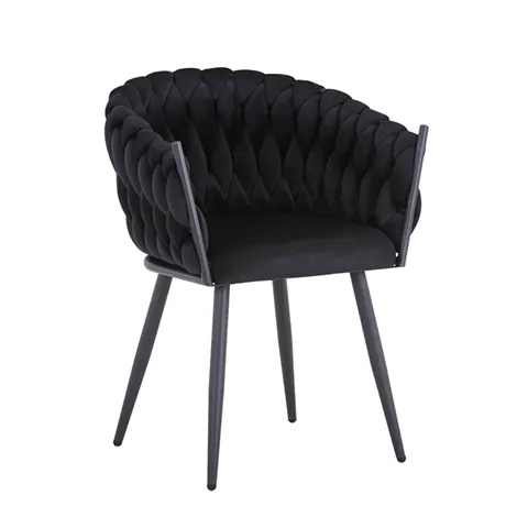 Vivian armchair pakoworld black velvet-leg black metal 61x55x80cm