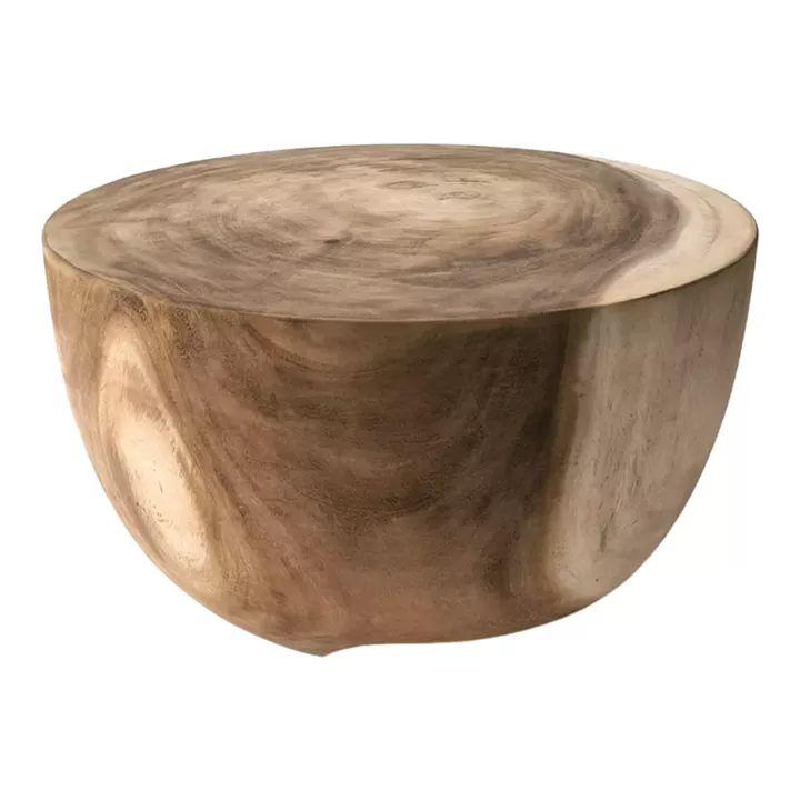 Notive side table pakoworld suar wood in natural color D58x33cm