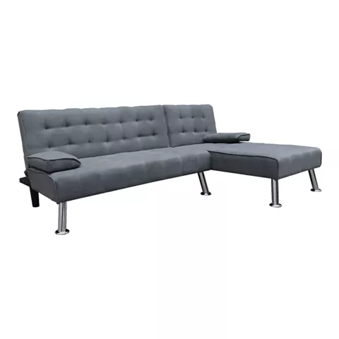 Corner sofa bed reversible Brisk pakoworld fabric with anthracite shade 200x146x75cm