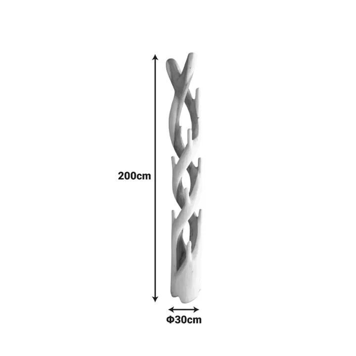 Coat rack Joint pakoworld suar wood in natural color 30x30x200cm