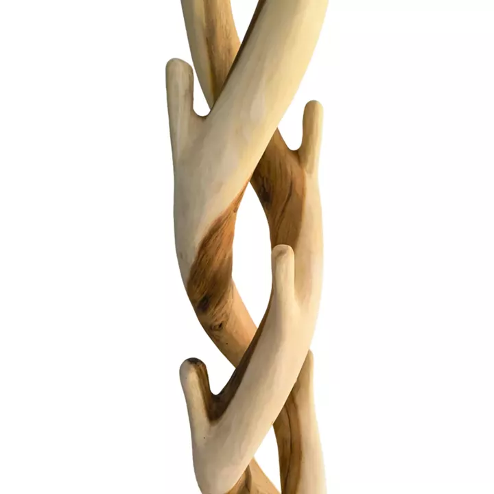 Coat rack Joint pakoworld suar wood in natural color 30x30x200cm