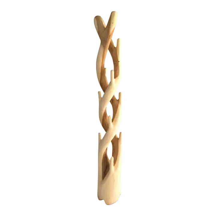 Coat rack Joint pakoworld suar wood in natural color 30x30x200cm