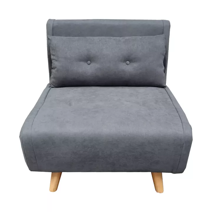Armchair-bed Josuane I pakoworld fabric in anthracite shade 78x80x81cm