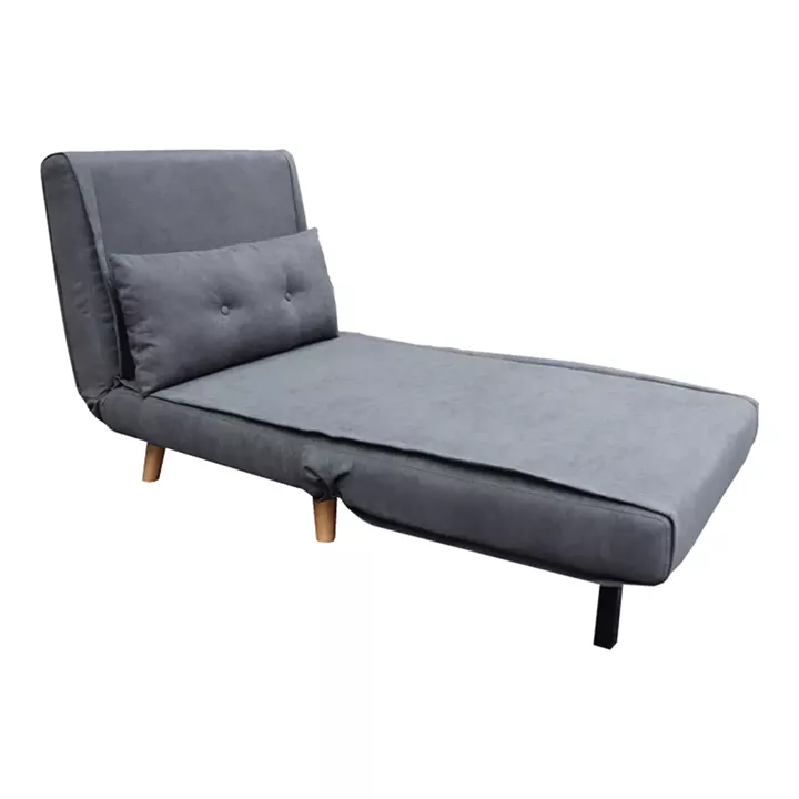 Armchair-bed Josuane I pakoworld fabric in anthracite shade 78x80x81cm