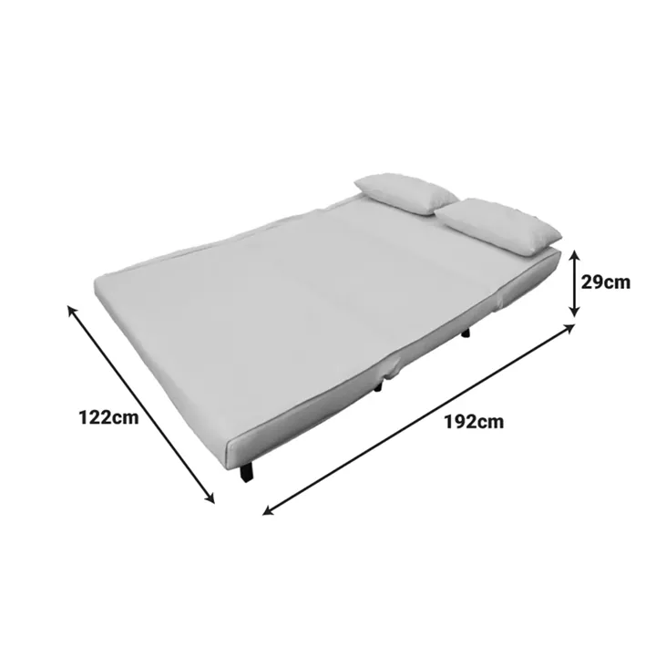 Sofa-bed Josuane I pakoworld two-seater velvet in grey  color 122x80x81cm