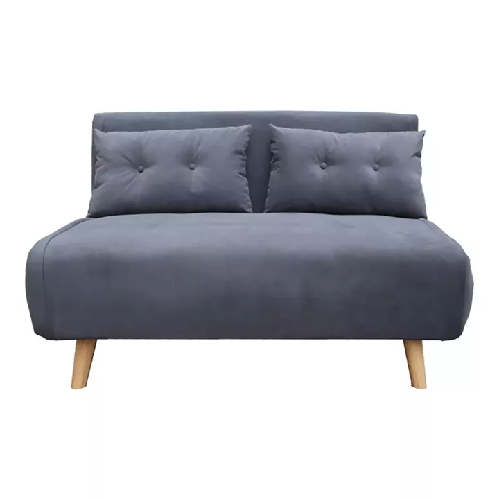 Sofa-bed Josuane I pakoworld two-seater fabric in anthracite  color 122x80x81cm