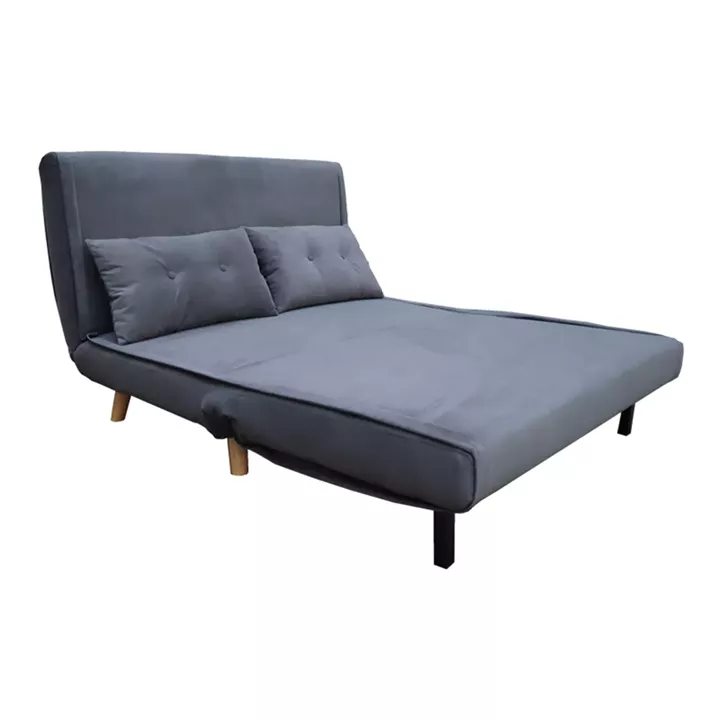 Sofa-bed Josuane I pakoworld two-seater fabric in anthracite  color 122x80x81cm