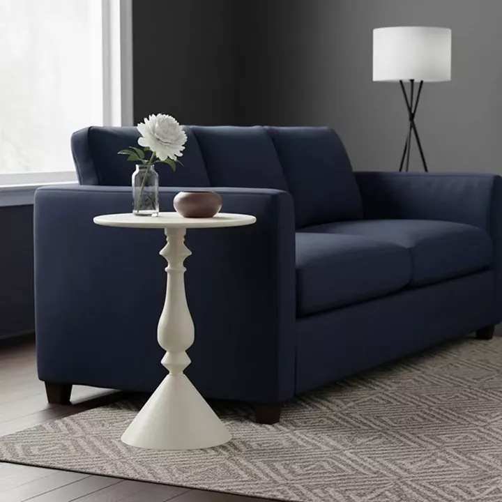 Lalou pakoworld metal side table in cream shade D40x55cm