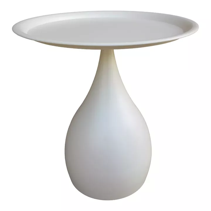 Βοηθητικό τραπέζι Samino pakoworld μέταλλο σε κρεμ απόχρωση Φ39x42εκ