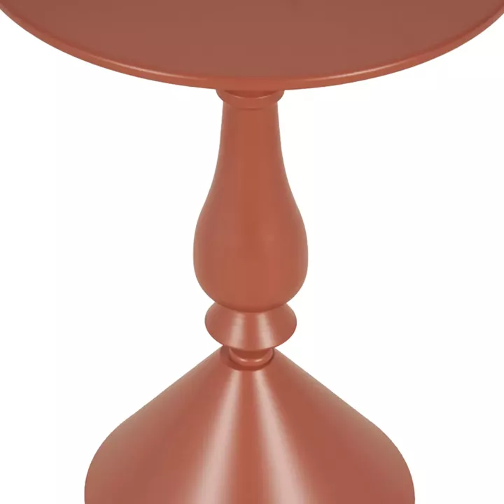 Βοηθητικό τραπέζι Lalou pakoworld μέταλλο σε απόχρωση terracotta Φ40x55εκ