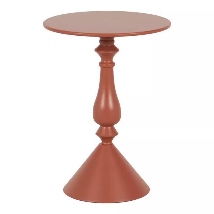 Βοηθητικό τραπέζι Lalou pakoworld μέταλλο σε απόχρωση terracotta Φ40x55εκ