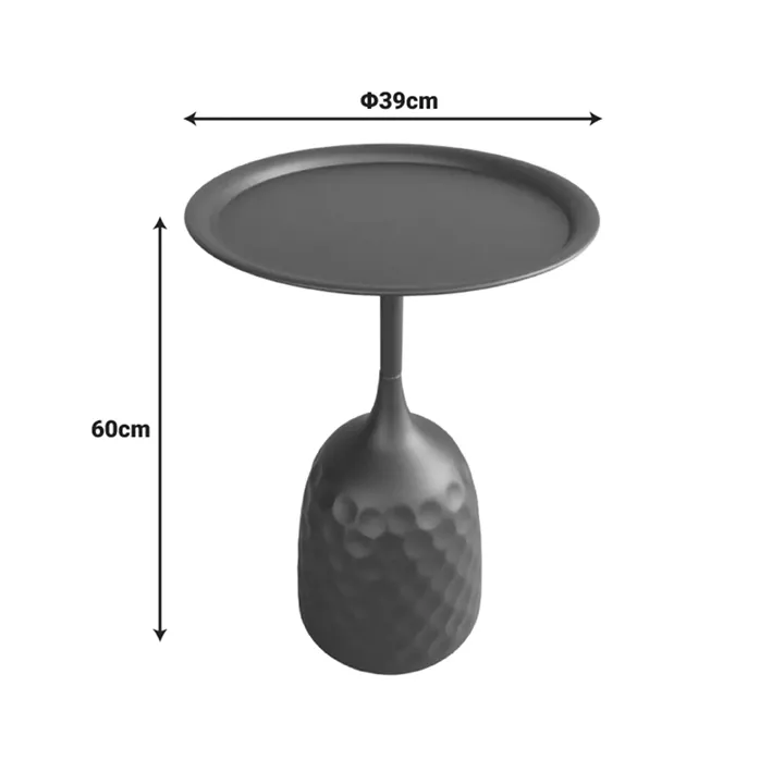 Side table Waini pakoworld metal in black shade D39x60cm