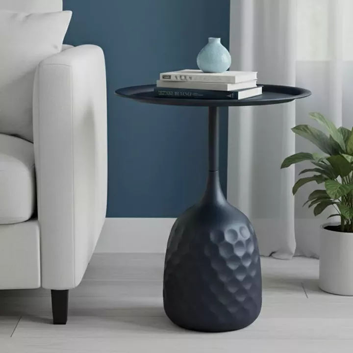 Side table Waini pakoworld metal in black shade D39x60cm