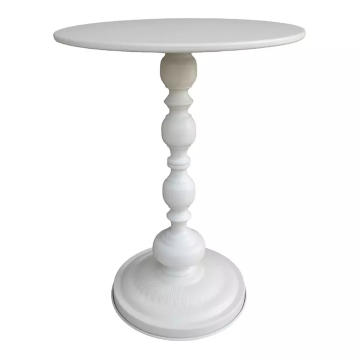 Anesor pakoworld metal side table in cream shade D40x52cm