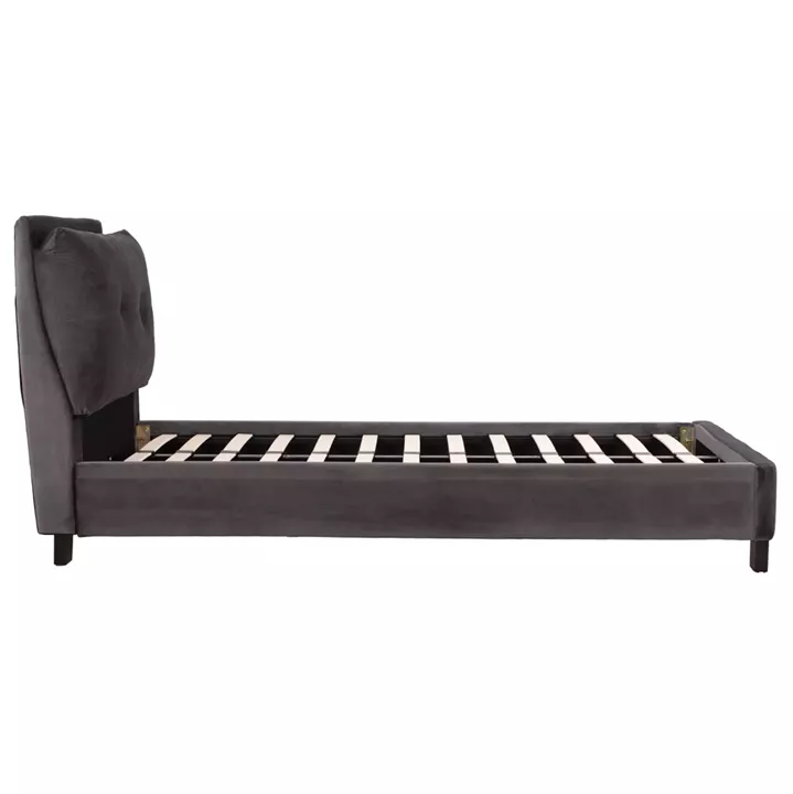 ΚΡΕΒΑΤΙ ΜΕ ΣΤΡΩΜΑ RILEY HM21282.01 ΓΚΡΙ ΒΕΛΟΥΔΟ--ΓΙΑ 90x200εκ