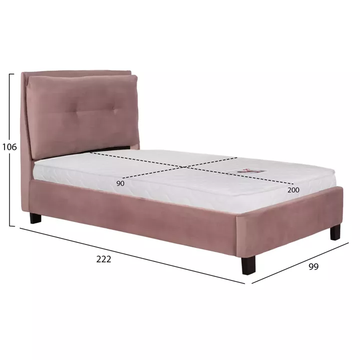 ΚΡΕΒΑΤΙ ΜΕ ΣΤΡΩΜΑ RILEY HM21282.02 ΣΑΠΙΟ ΜΗΛΟ ΒΕΛΟΥΔΟ--ΓΙΑ 90x200εκ