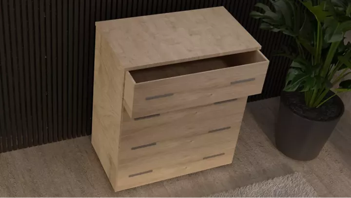 Συρταριέρα 4αρα βαθιά 80cm δρυς