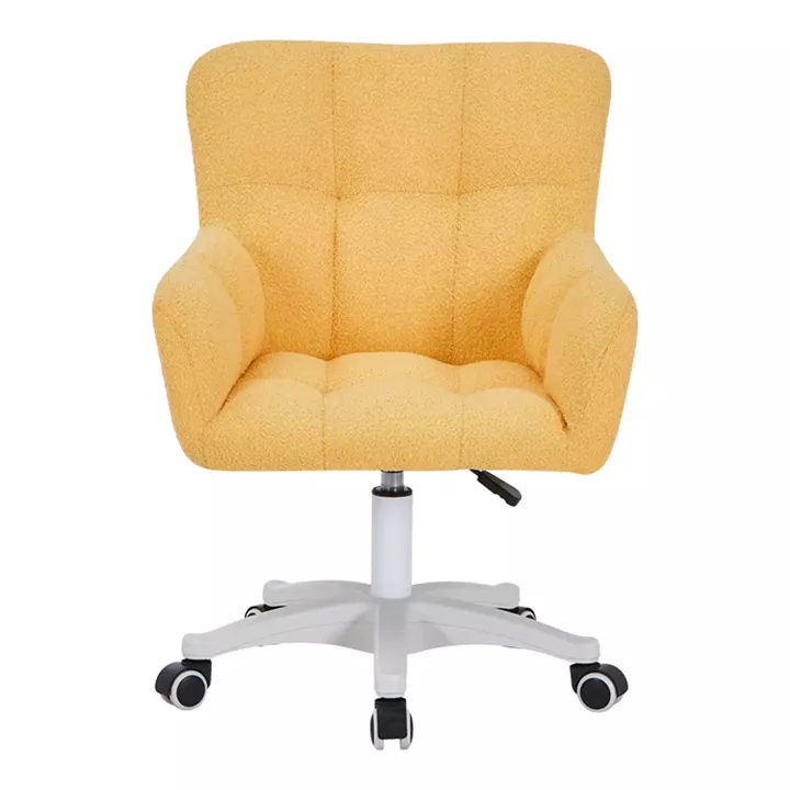 Givole pakoworld office chair in yelow boucle fabric 55x55x75-84cm