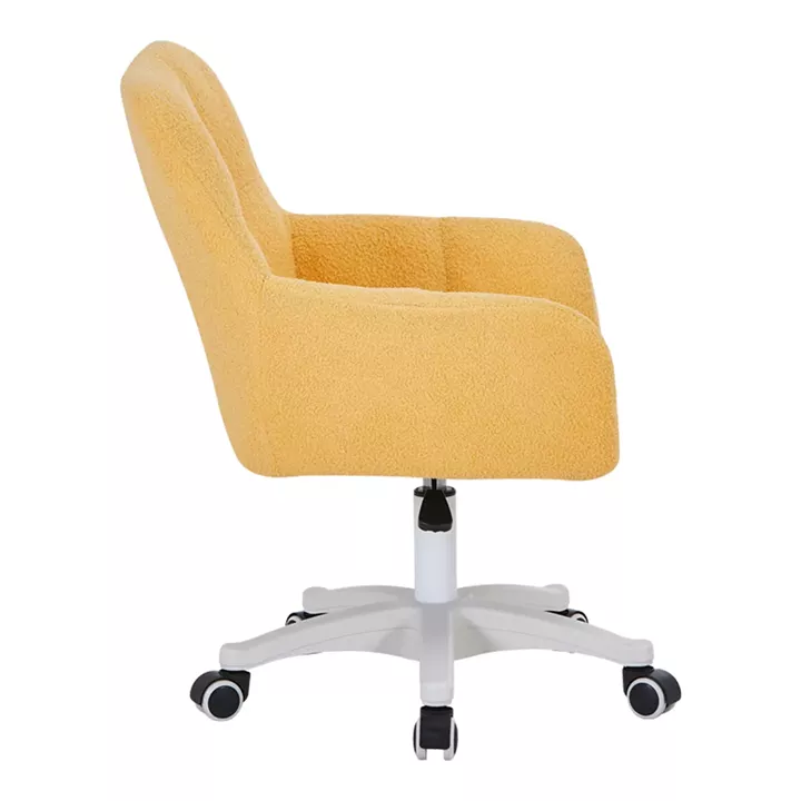Givole pakoworld office chair in yelow boucle fabric 55x55x75-84cm