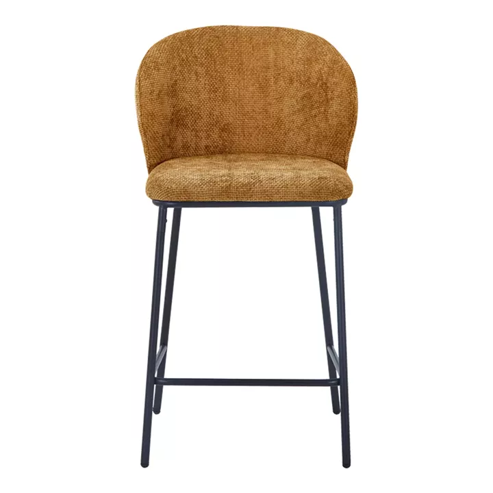 Bar stool Karg pakoworld camel  fabric-black metal leg 49x46x93cm