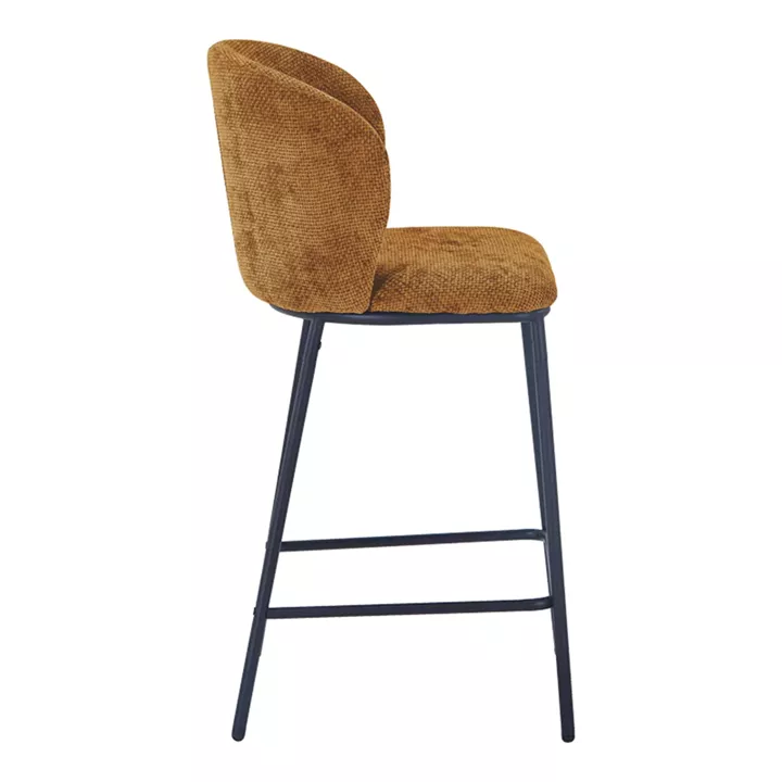 Bar stool Karg pakoworld camel  fabric-black metal leg 49x46x93cm