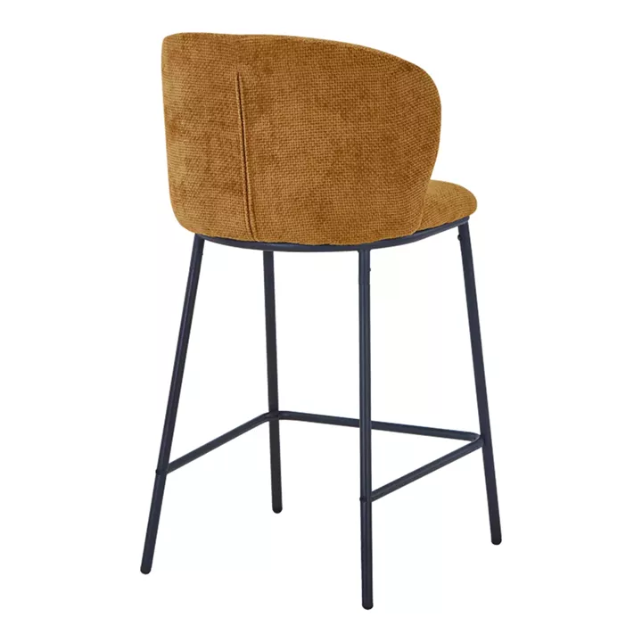 Bar stool Karg pakoworld camel  fabric-black metal leg 49x46x93cm