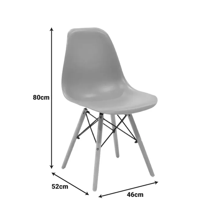 Julita chair pakoworld PP cappuccino with natural leg 46x52x80cm