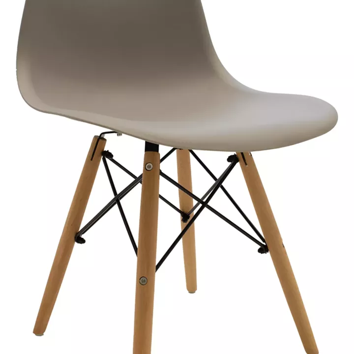 Julita chair pakoworld PP cappuccino with natural leg 46x52x80cm