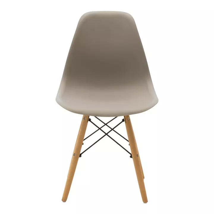 Julita chair pakoworld PP cappuccino with natural leg 46x52x80cm