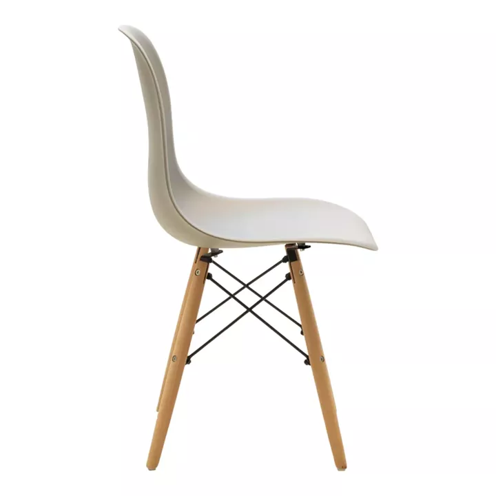 Julita chair pakoworld PP cappuccino with natural leg 46x52x80cm