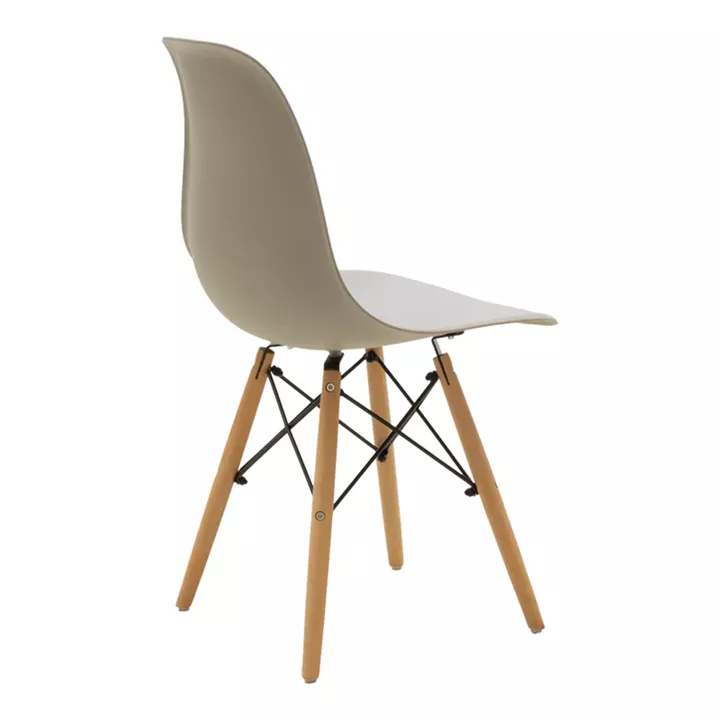 Julita chair pakoworld PP cappuccino with natural leg 46x52x80cm