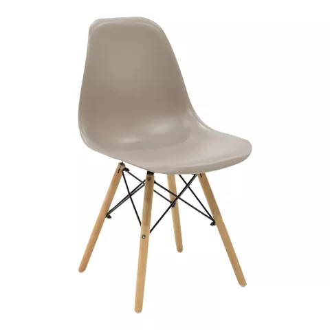 Julita chair pakoworld PP cappuccino with natural leg 46x52x80cm