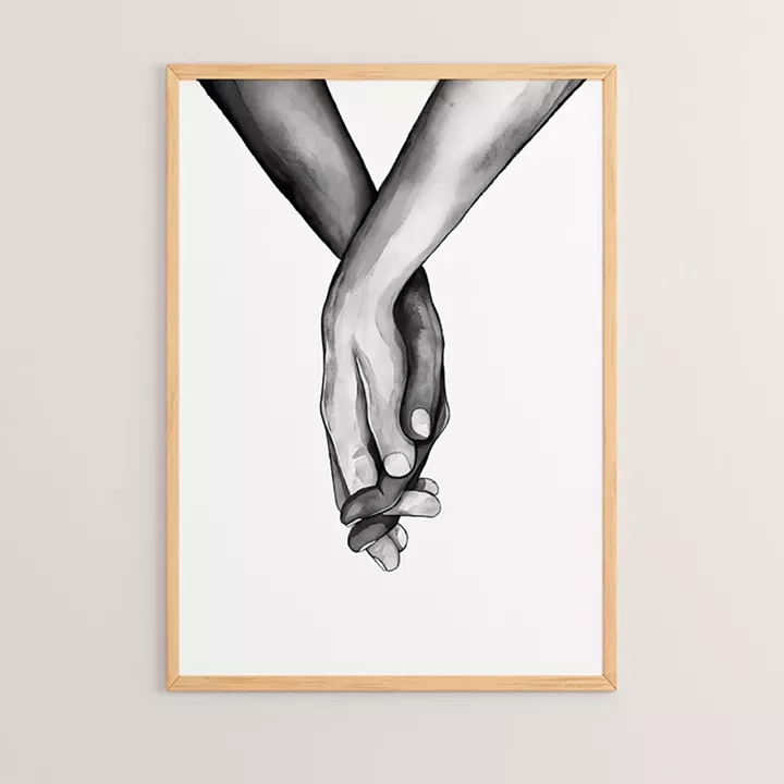 Wall art in frame Lovely pakoworld with digital print 33x1.5x48cm