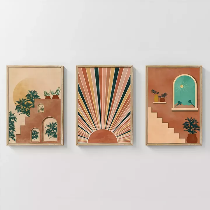 Πίνακας Quesin  pakoworld τρίπτυχος με ψηφιακή εκτύπωση και πλαίσιο 33x1.5x48εκ