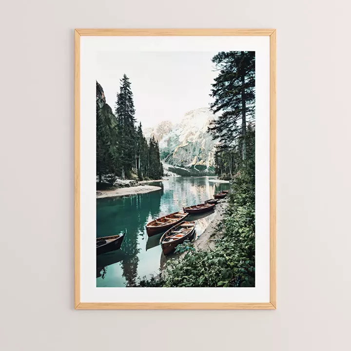 Wall art in frame Lake pakoworld with digital print 33x1.5x48cm