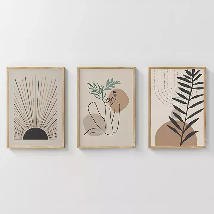 Wall art in frame Gonma pakoworld triptyque with digital print 33x1.5x48cm