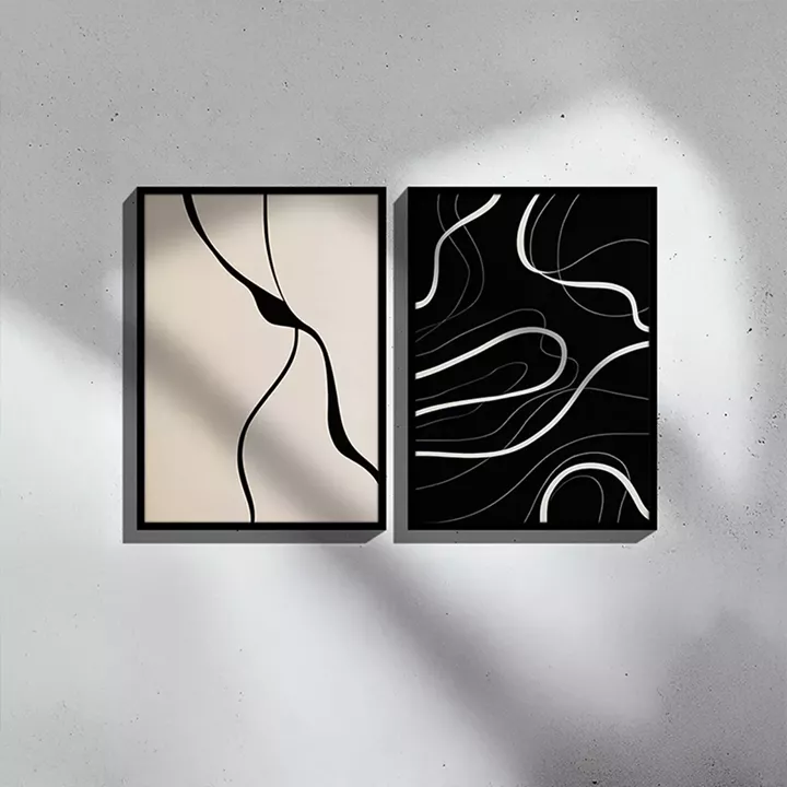 Πίνακας Bennez I pakoworld δίπτυχος με ψηφιακή εκτύπωση και πλαίσιο 33x1.5x48εκ