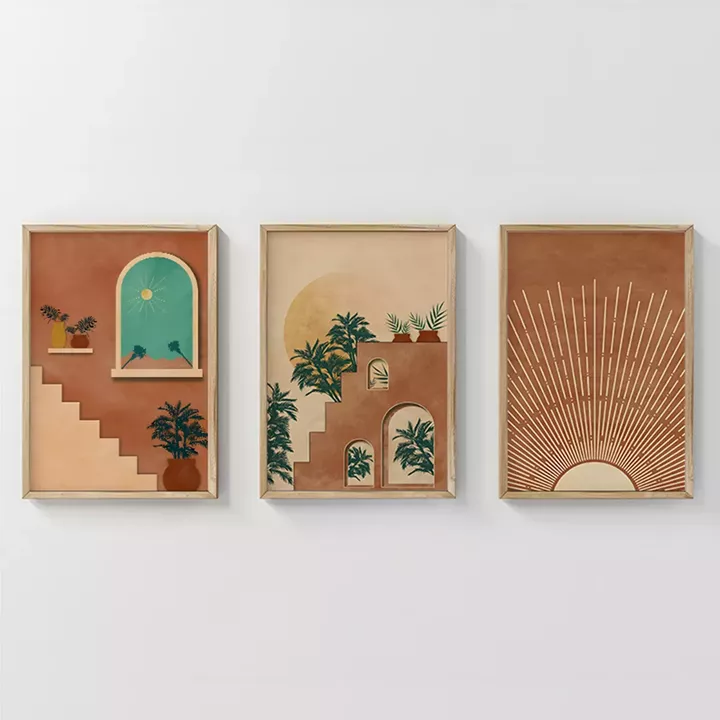 Wall art in frame Affera pakoworld triptyque with digital print 33x1.5x48cm