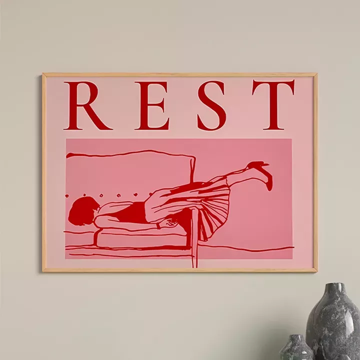 Wall art in frame Restika pakoworld with digital print 48x1.5x33cm