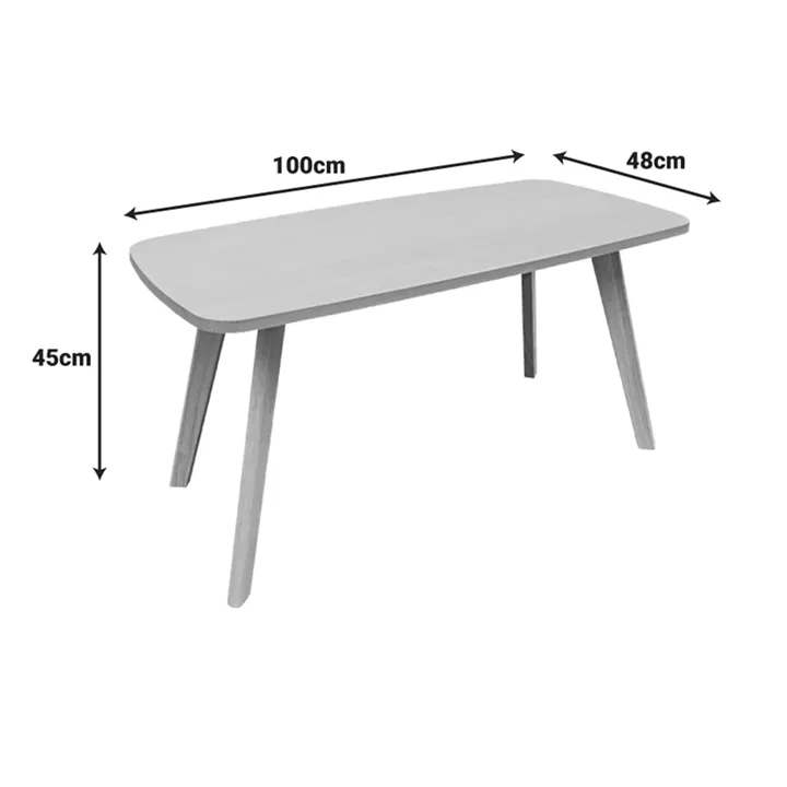Komela mdf coffee table in natural shade 100x48x45cm