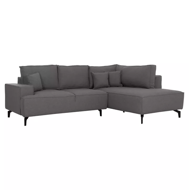 ΓΩΝΙΑΚΟΣ ΚΑΝΑΠΕΣ-ΚΡΕΒΑΤΙ ΜΕ ΑΠΟΘ.ΧΩΡΟ SAFFIRA HM3303.01R ΓΚΡΙ ΥΦΑΣΜΑ 270x195x100Υεκ.