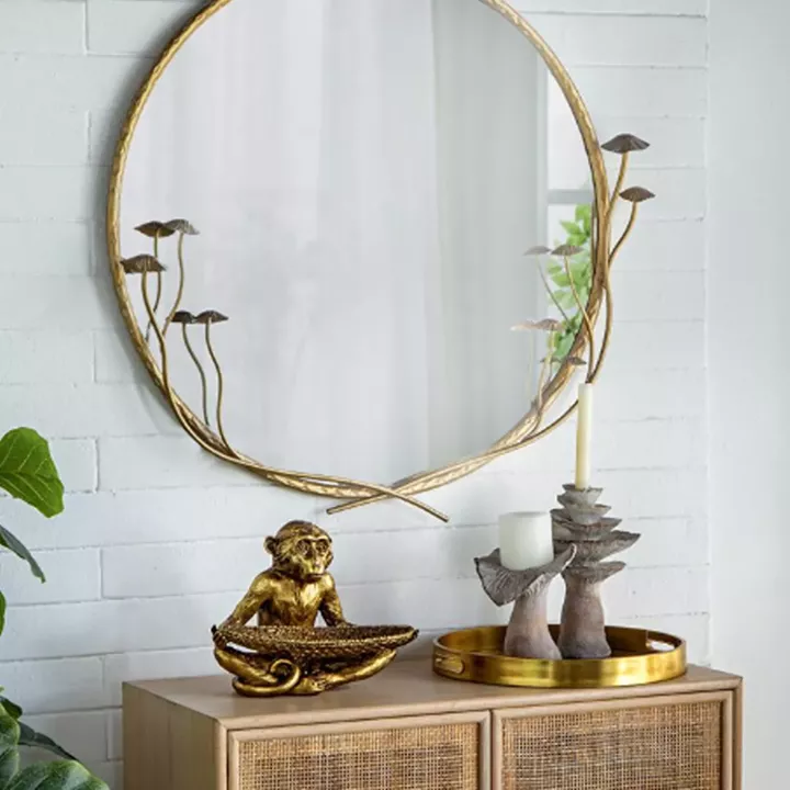 Artekko Tray Χρυσοί Πλαστικοί Διακοσμητικοί Δίσκοι με Καθρέπτη (45x45x4)cm 2pcs