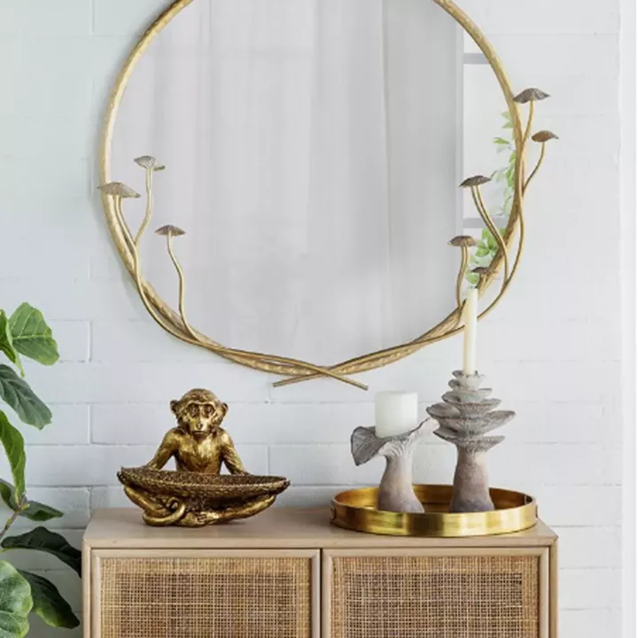 Artekko Tray Χρυσοί Πλαστικοί Διακοσμητικοί Δίσκοι με Καθρέπτη (45x45x4)cm 2pcs